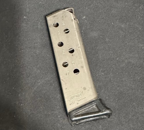 Original Walther PP PPK/S Caliber 380 ACP 9mm Kurz 7 Rd Stainless Steel Magazine