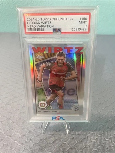 Florian Wirtz 2024-25 Topps Chrome UCC Hero Variation #150 PSA 9 Liverpool