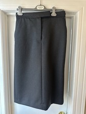 Thom Browne Gray Wool Midi Skirt Striped Lining Size 40