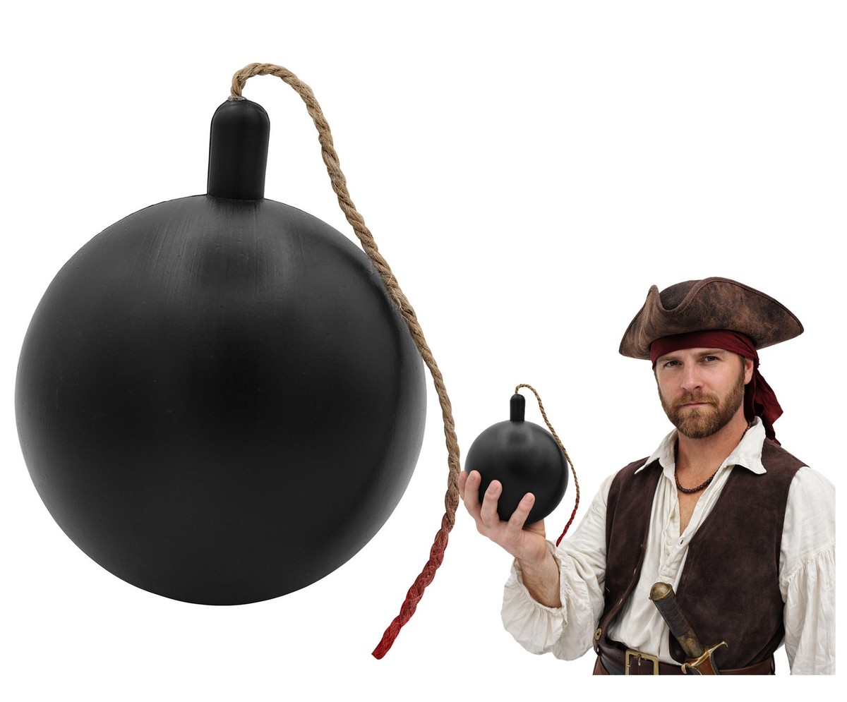 Plastic Black Fake Round Cartoon Bomb Prop Pretend Halloween