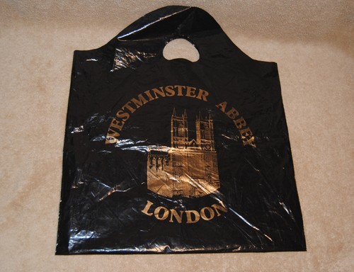 Vintage Westminster Abbey London Plastic Shopping Bag