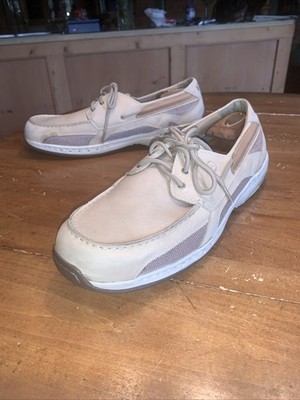 Dunham Beige Mesh Sided Boat Shoes 14 EEEE
