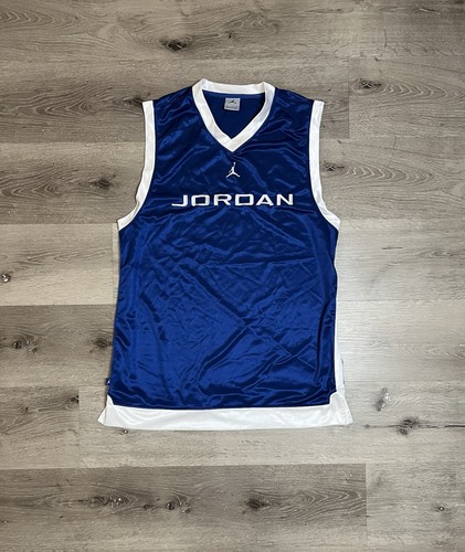 Y2K Air Jordan Set Vintage Men's Basketball Satin Jersey Tank Shorts Sz M - Picture 2 of 8