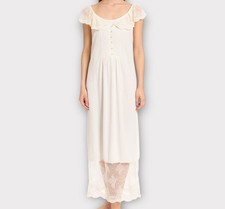 Vintage Eileen West Couture Queen Anne s Lace Nightgown Slip Dress Small Lacy