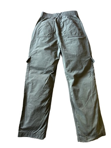 Abercrombie & Fitch Women's 29 8 Army Green Cargo Pants Relaxed Wide Leg Cotton - Picture 2 of 7