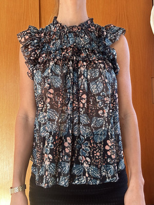 ULLA JOHNSON silk Blouse size US8 brown flowerprint perfect condition
