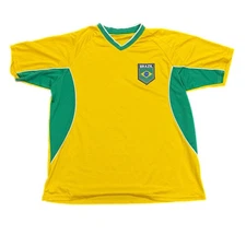 Brazil Soccer Team Jersey Shirt Men XL Yellow Rhinox Vintage Neymar JR