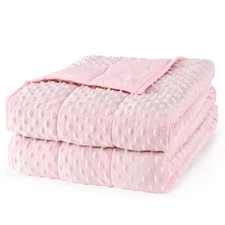 Weighted Blanket for Adults Queen, Minky Dots Heavy Blanket for Woman,Man Sle...