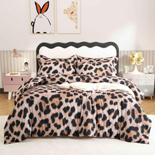 Leopard Full Size Comforter Set, Luxury Soft Bed in a Bag Full 7 Pieces, All Sea