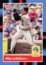 Mike LaValliere 1988 Donruss 312a Pittsburgh Pirates Baseball Card