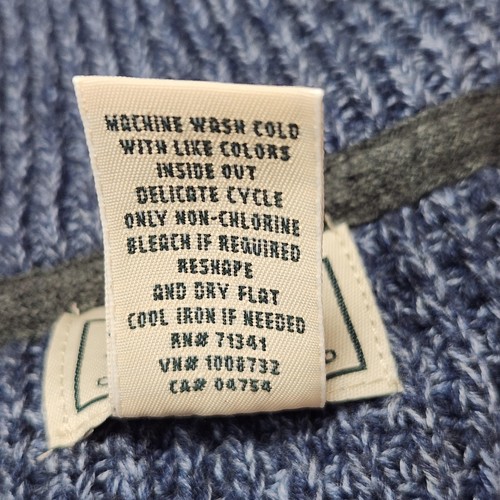 LL BEAN Sweater Mens Small Blue Half Zip Organic Cotton Pullover Knit Outdoors - Picture 8 of 9