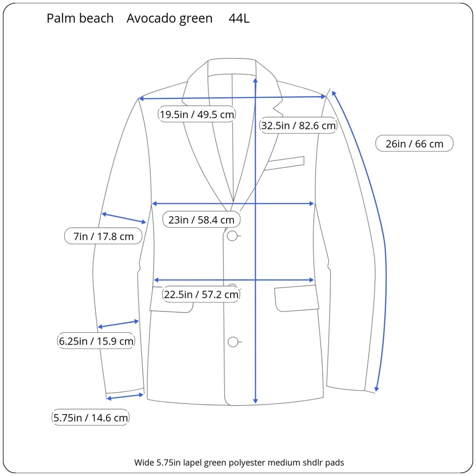 Traje de poliéster verde aguacate años 60 44L 38x31 pierna acampanada solapa ancha Palm Beach Foto 2 de 4