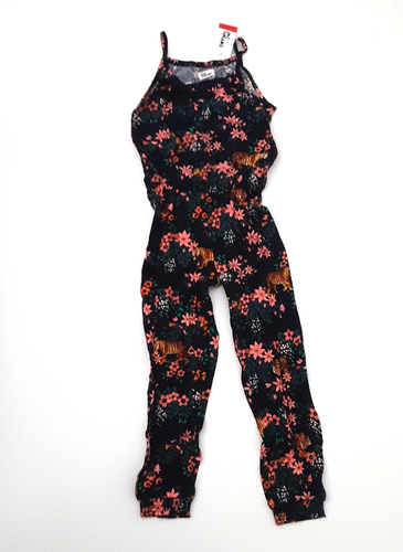 Epic Threads Girls Size 5 Sleeveless Jumpsuit Tassels Tiger Floral Print Navy - Picture 10 of 10