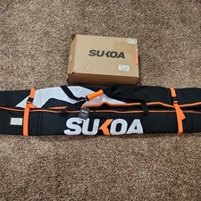 SUKOA Premium Ski Bag for Air Travel - Single Ski Carry Bags, Orange