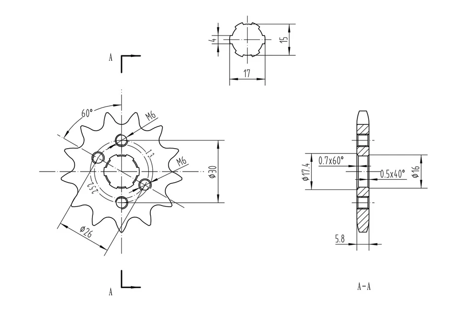 For Honda CRF80F 2004-2013 BikeMaster 965428 420 Series Sprocket Foto 2 de 2