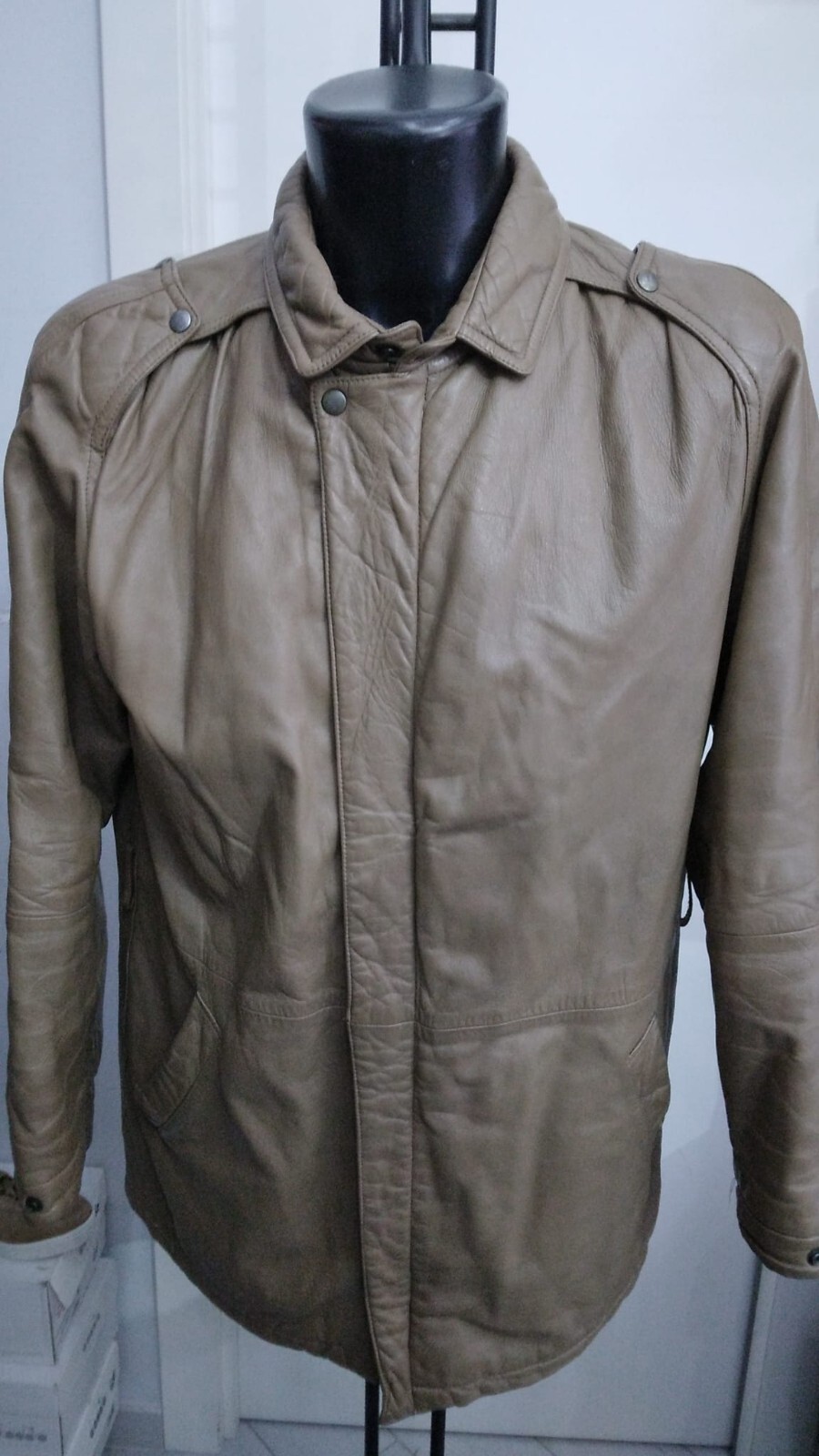 Genuine Leather Jacket for Women Light Brown Size 50 Model PG139LZ
