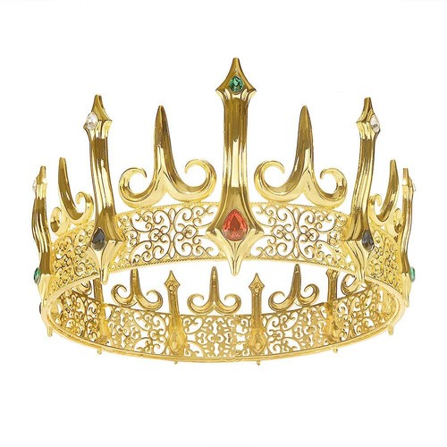 Gold King Crown for Men Adult's Costume Crowns Birthday Cake Topper