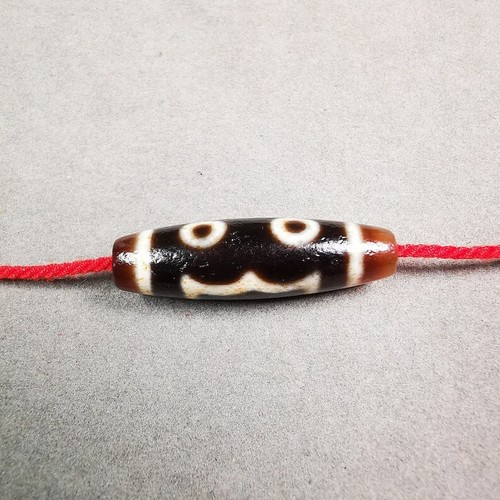 Gandhanra Tibetan 3 Eyed Dzi Bead,37*11 mm,Zee Bead