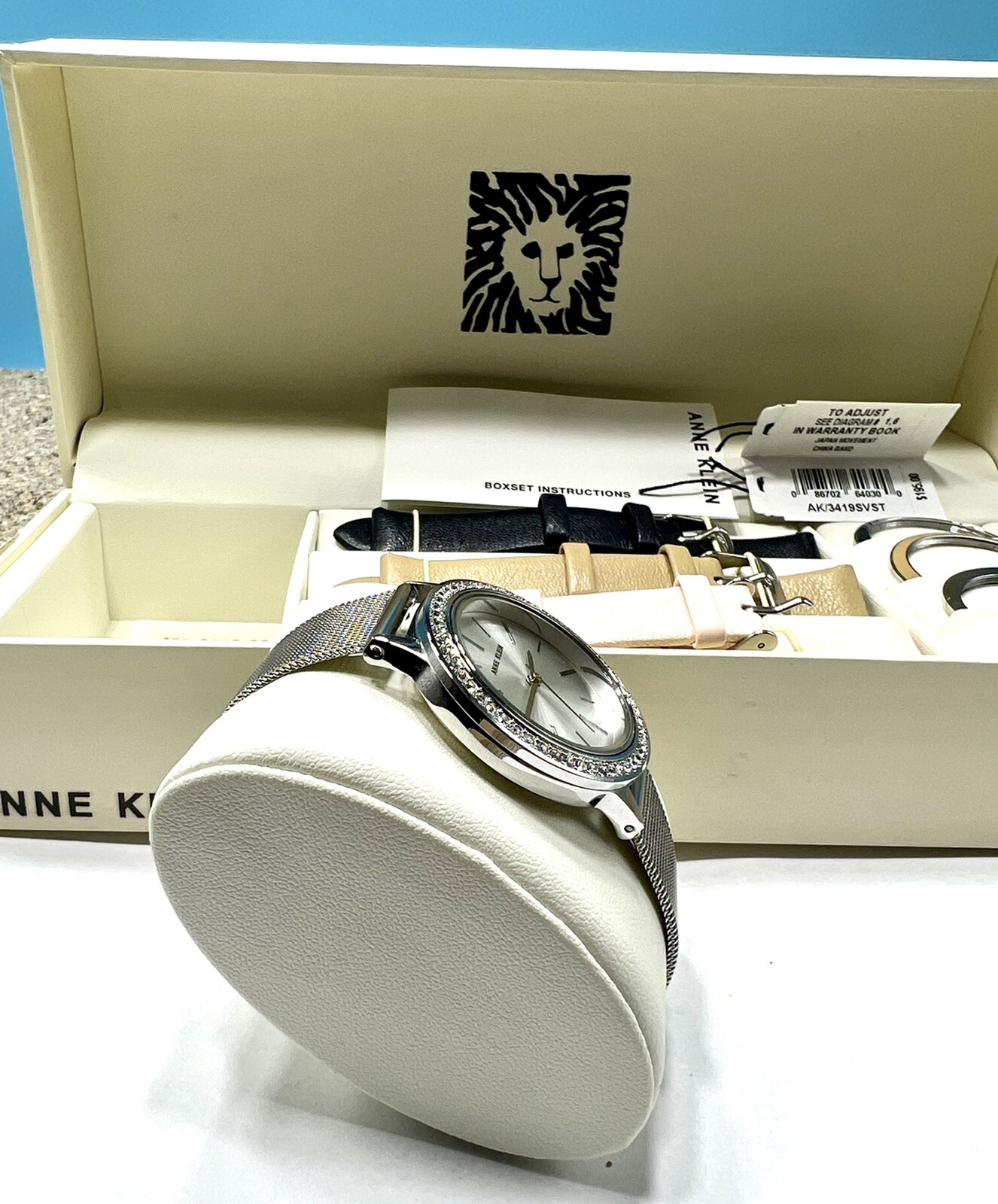 Anne Klein Swarovski Crystal Accented Watch with Interchangeable Bezel / Straps