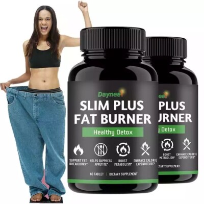 Slim Plus Fat Burner Tablets 60 Count for Weight Loss and Metabolism Support