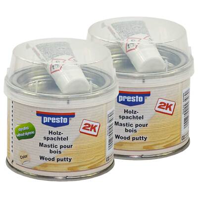 Presto 2K Holz-Reparaturspachtel 2 X 250 g hellbraun Löcher Spachtelmasse Holz