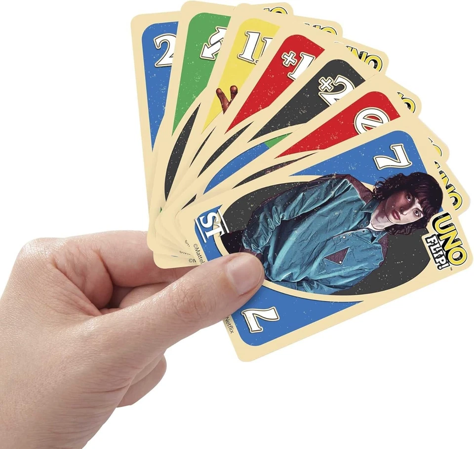 UNO Flip Mattel Games! Stranger Things Card Game for Adults & Teens with Double- - Image 3 of 4