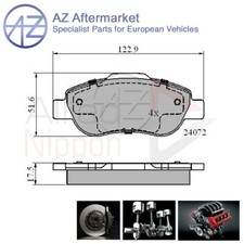 Adatto per Fiat Panda 2004- 1.2 D + altri modelli set pastiglie freno anteriori AZ