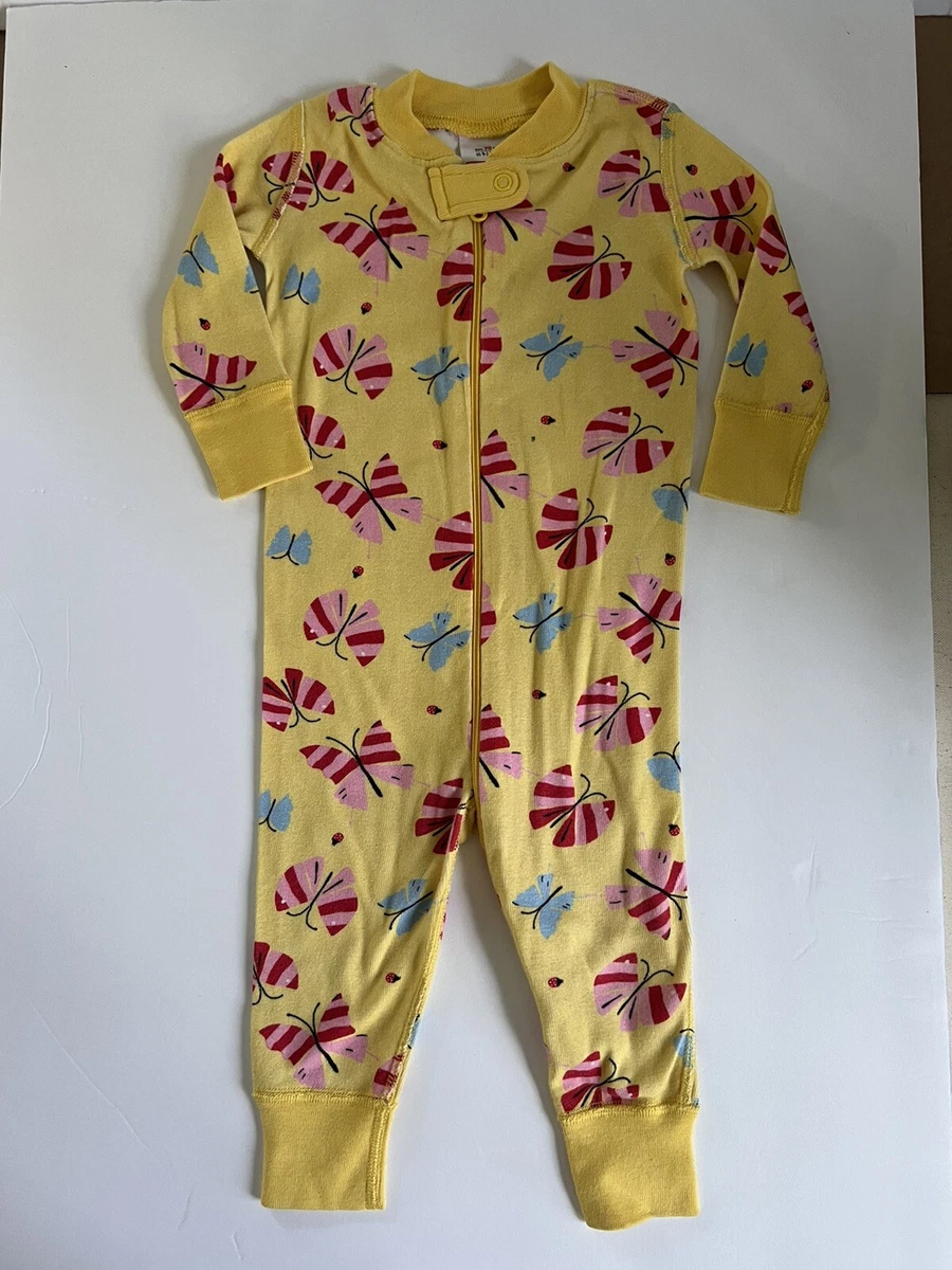 Hanna Andersson Butterfly Zip Pajamas Yellow Size 9 13m eBay