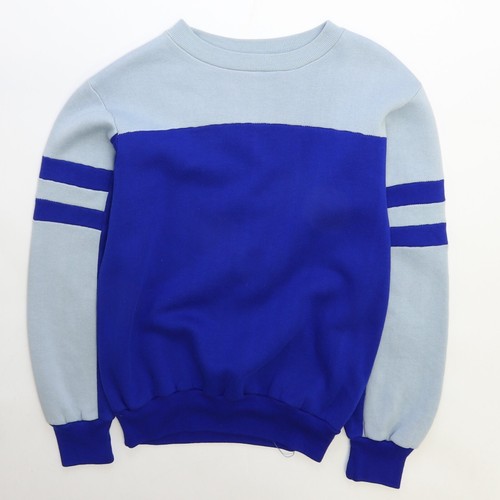 Vintage Two Toned Crewneck Sweatshirt Size Large Blue 80s 90s