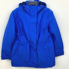 Lands' End Women's Hooded Squall Winter Coat Size Petite/medium 10-12 Blue Parka