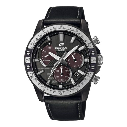 Montre pour homme chronographe Casio Edifice cadran noir bracelet cuir EQS-930TL-1AVDF-P - Photo 1 sur 2