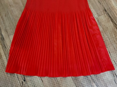 CALVIN KLEIN Red Fit & Flare Pleated Sleeveless Dress Size - Small | eBay