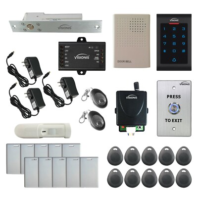 Visionis 1 Door Kit with Dropbolt, VIS-3002 Keypad, Doorbell, + Wireless Remotes