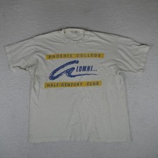 Phoenix College Alumni T-Shirt Men Size XL White Short Sleeve Made in USA