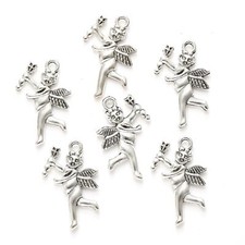 BLUK 200Pcs Angel Charms DIY Jewelry Making Pendants Antique Silver