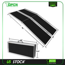 8ft Portable Mobility Scooter Carrier tool Folding Aluminum Wheelchair Ramp