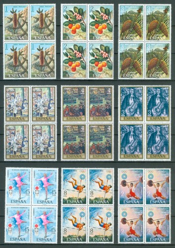ESPAÑA 1972 - 23 BLOQUES DE 4 SELLOS - MNH