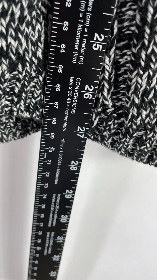 Kenneth Cole New York Womens Full Zip Sweater 3/4 Sleeve Spaced Black White M. - Image 2 of 4