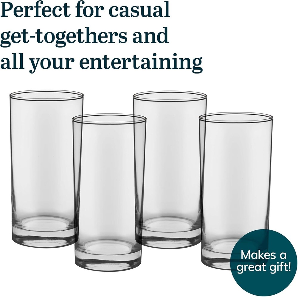Durable Lead-Free Tall Tumbler Glass Set with Heavy Base