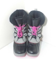 Totes Girls Laced Pink, Black, Gray, Waterproof, Snow Boot Size 3 1807 top