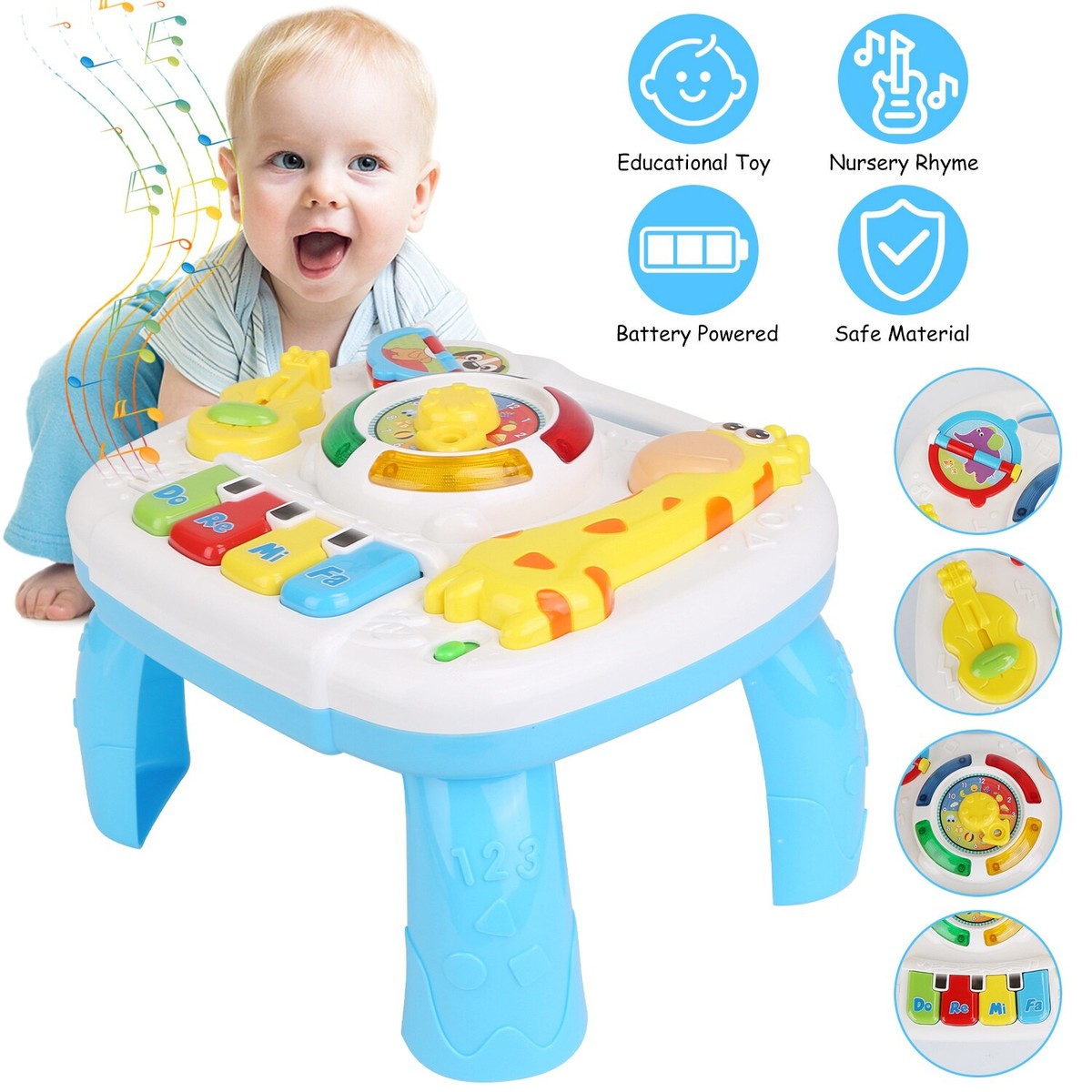 Activity Table Music Toys For Month Old 6+ Months Toddler Musical