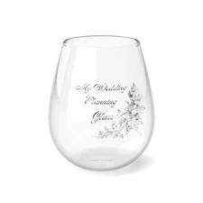 Wedding Planning Glass, Wedding, Stemless Wine Glass, 11.75oz