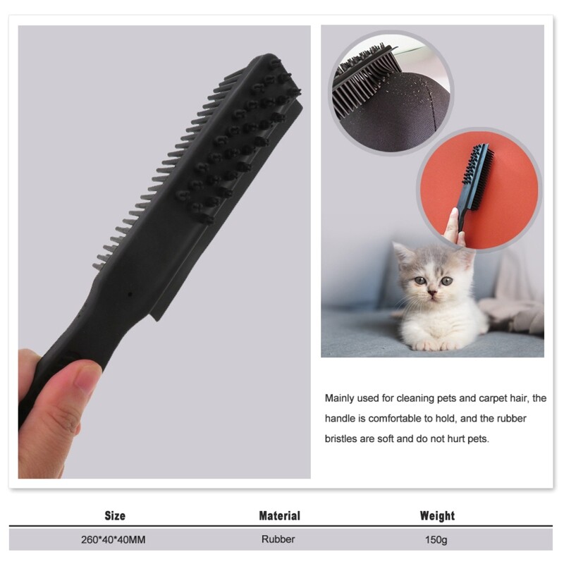 Rubber Pet Hair Removal Tool Reusable Rubber Brush to Remove Dog & for