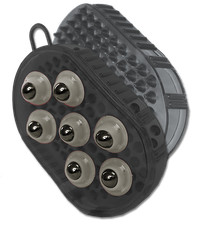 Massage harrow, cleaning glove, harrow with massage balls and studs Black