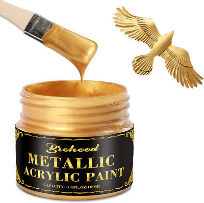 Gold Leaf Paint, 100Ml Water-Based Metallic Acrylic Paint, Golden Acrylic Paint 