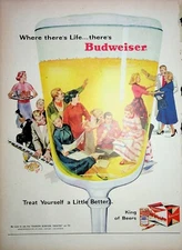 Original Breweriana Ad: Budweiser, Treat yourself a little better...