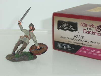 BRITAINS 62118 ANGLO SAXON WARRIOR WOUNDED CASUALTY FALLING WITH SWORD + SHIELD