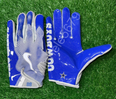 Nike NFL CeeDee Lamb #88 Cowboys PE Vapor Jet Football Gloves Blue