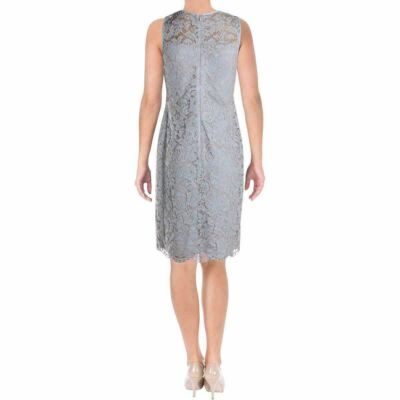 ralph lauren plus size cocktail dresses Lauren Ralph Lauren Women's Plus Size Blue Linen Patchwork Sleeveless Dress COUTUREPOINT