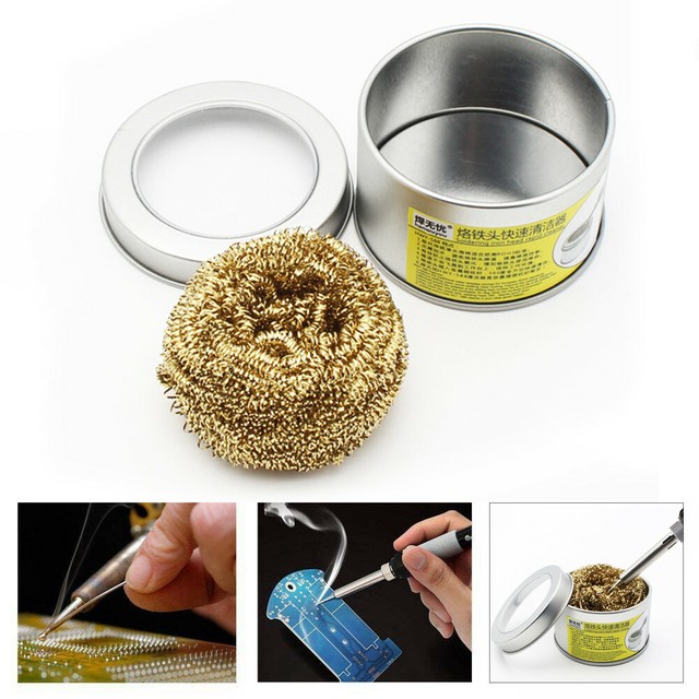 Soldering Solder Iron Tip Cleaner Brass Cleaning Wire Sponge Ball eBay